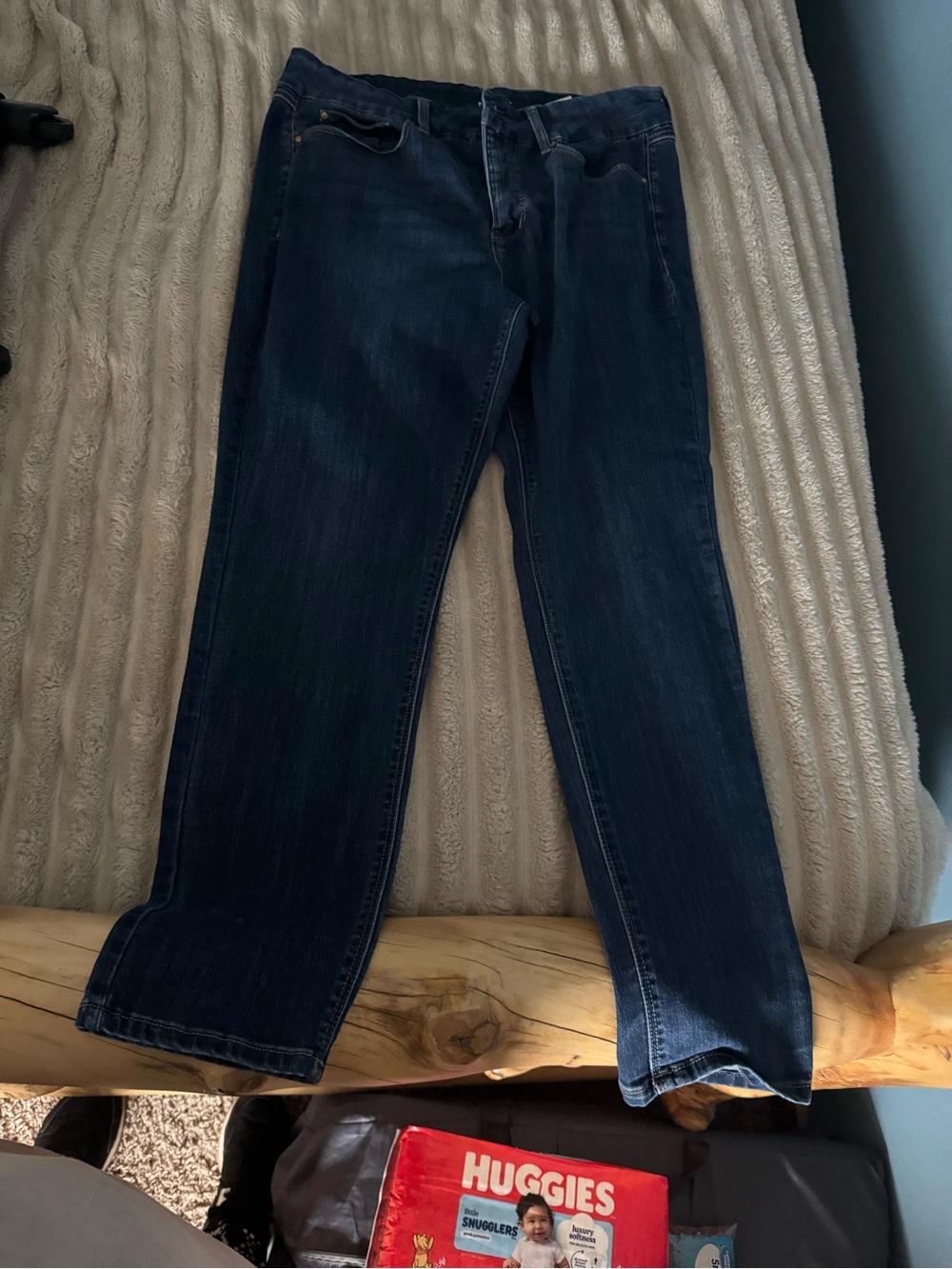 Seven7 Dark Blue Straight Leg Jeans